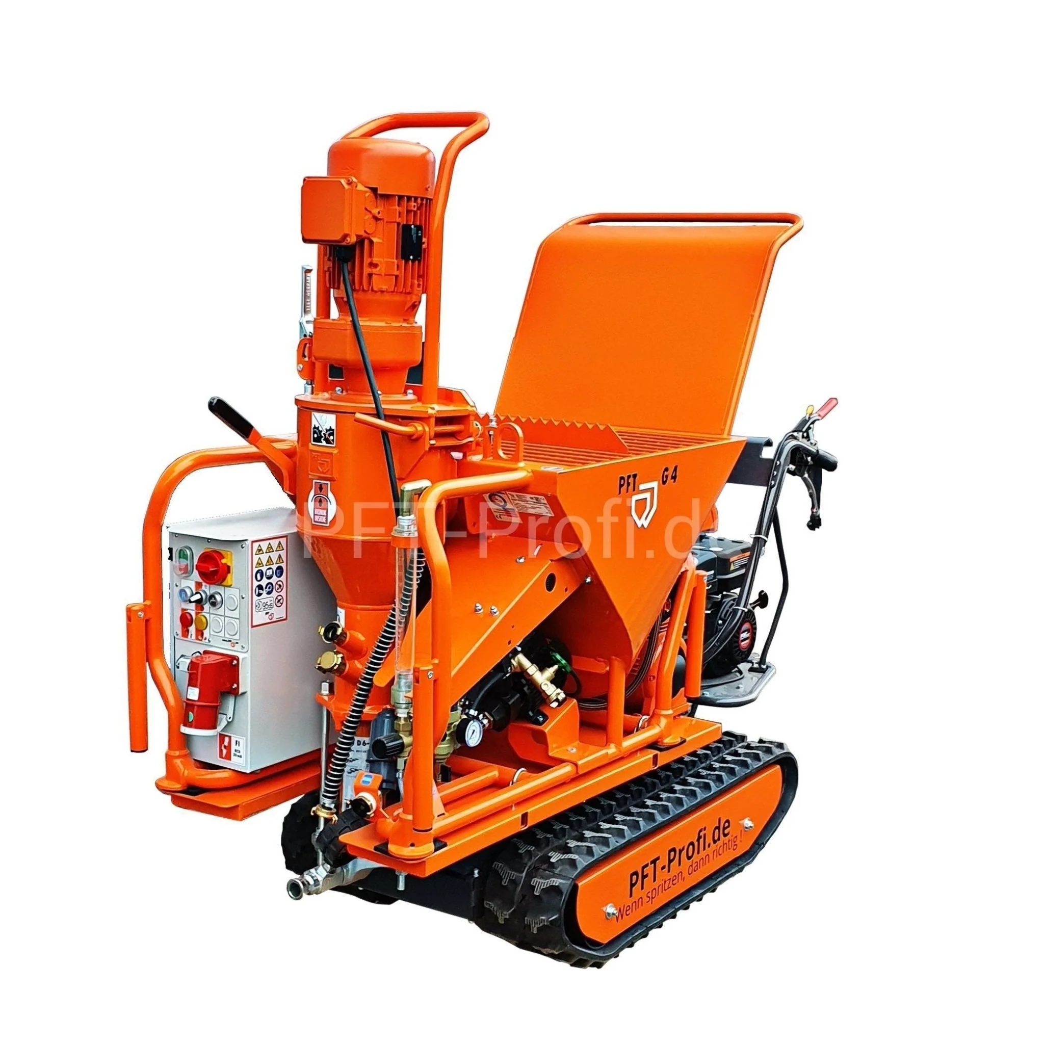 PFT G 4 X smart mit Druckerhöhungspumpe auf Raupenfahrwerk - Image 2