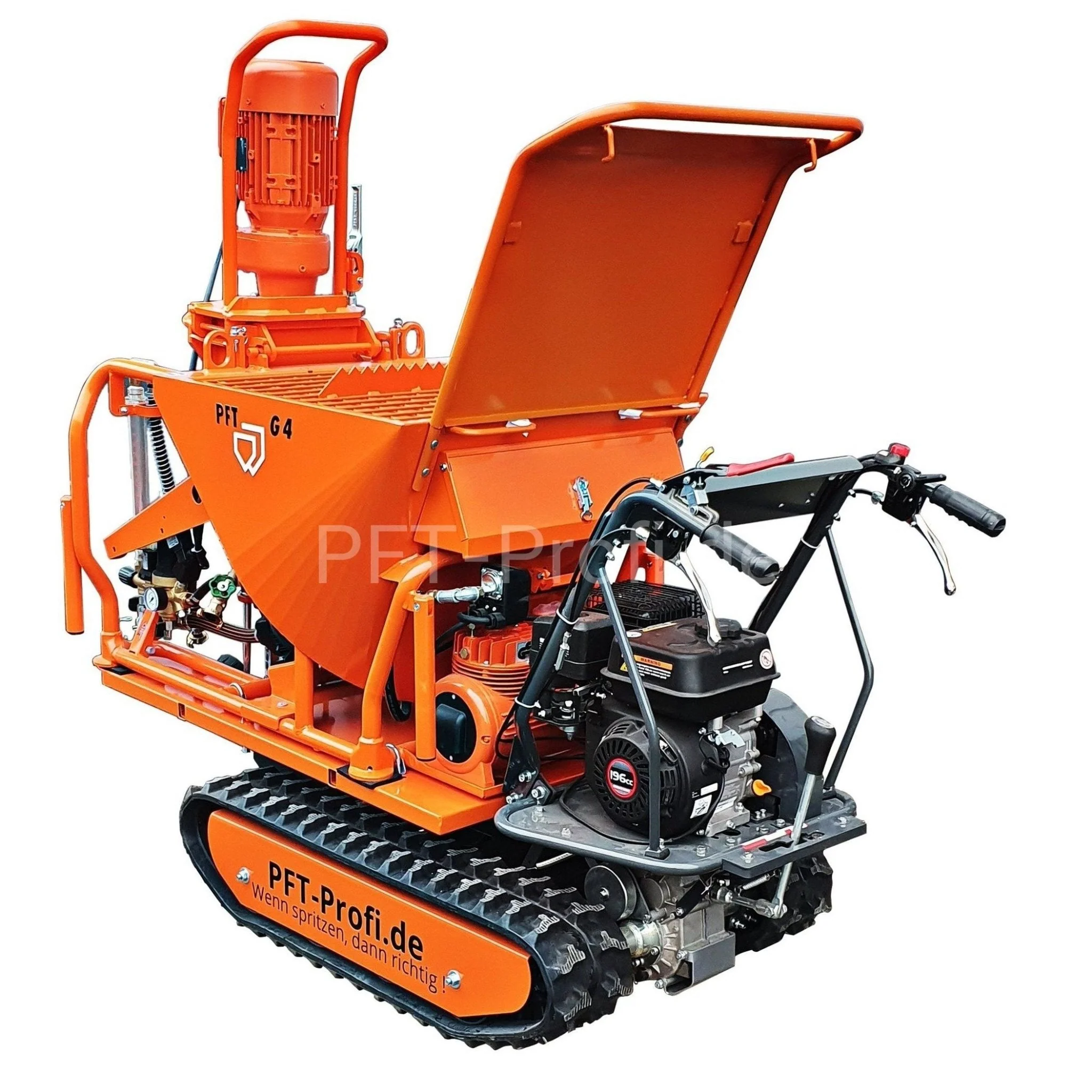 PFT G 4 X smart mit Druckerhöhungspumpe auf Raupenfahrwerk - Image 3